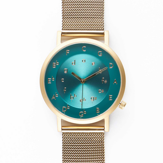 Ossia Watch - Sonata Sea with Gold Mesh Strap