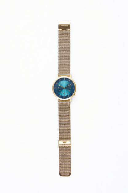 Ossia Watch - Symphony Azure with Gold Mesh Strap