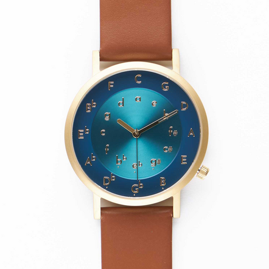 Ossia Watch - Symphony Azure with Brown Leather Strap